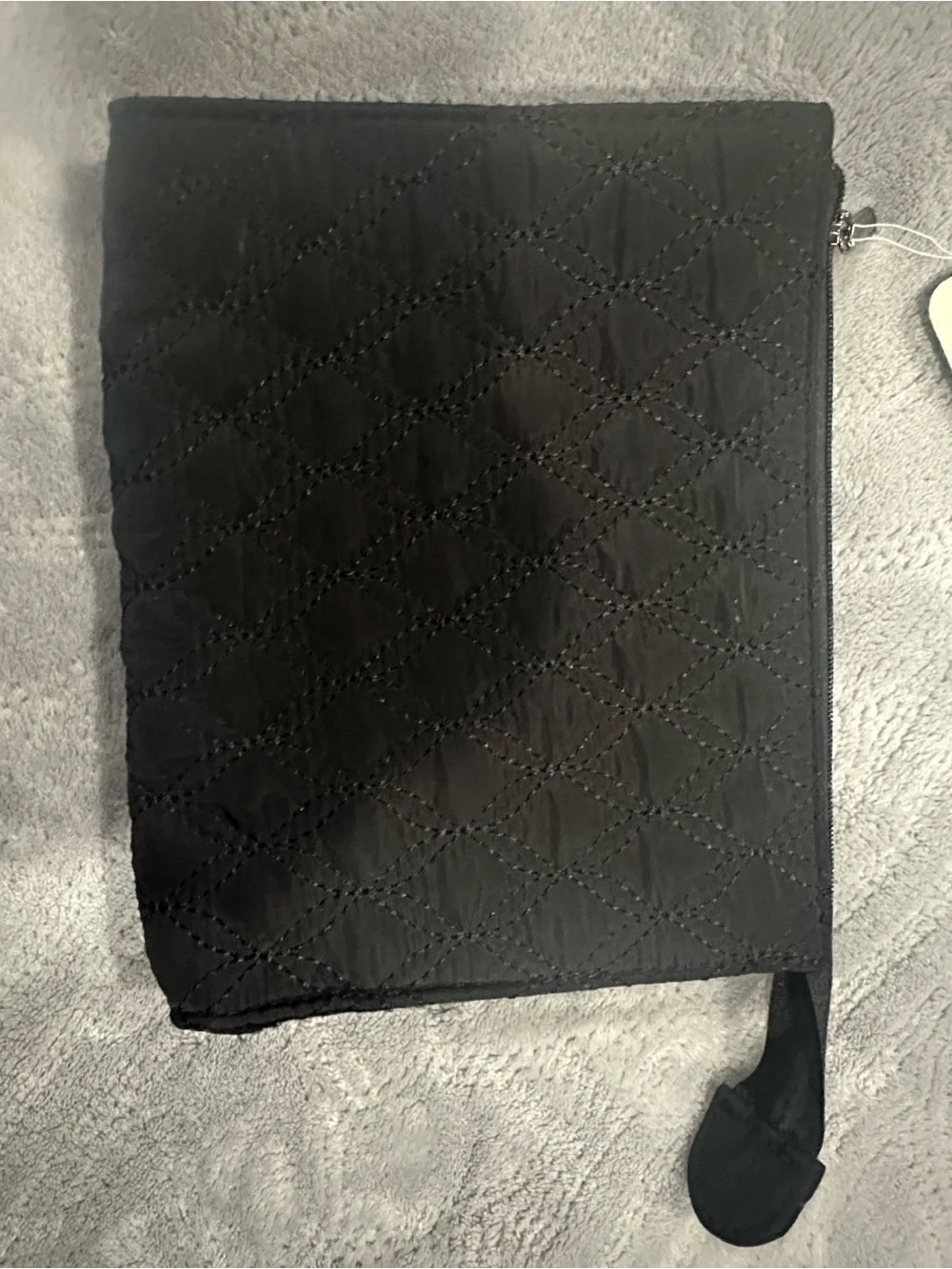 Fabletics Quilted Black Cosmetic Bag